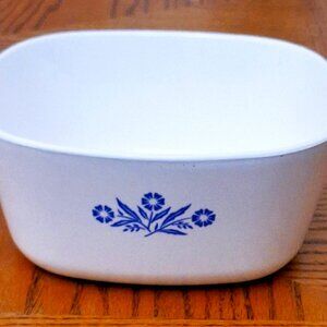 Vintage 50s P-2 1/2Qt P-2 1/2-B Cornflower Blue & White Casserole Dish w/No Lid